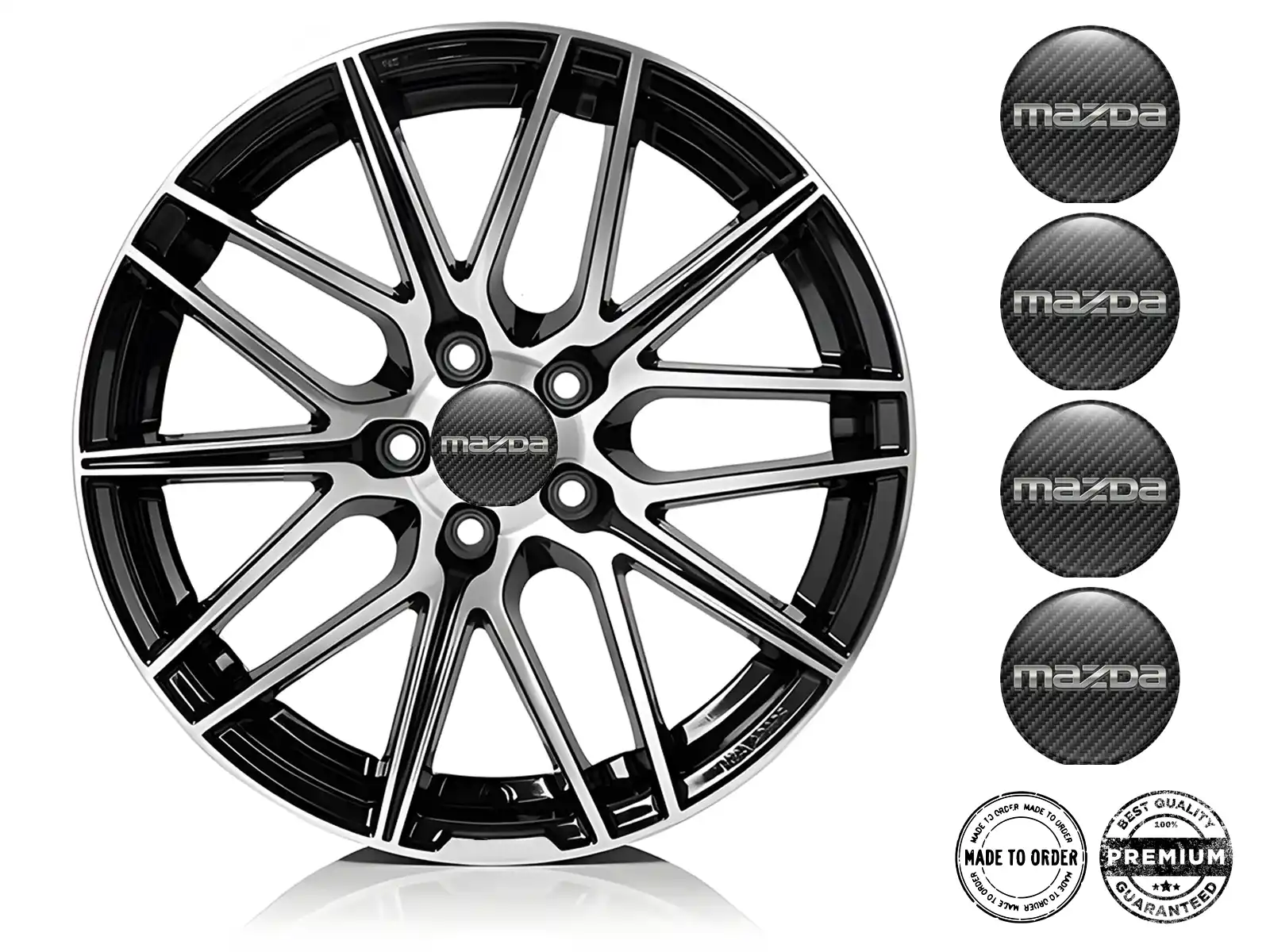 Mazda Pegatina de Tapacubos Edición Estilo de Cúpula Estilo